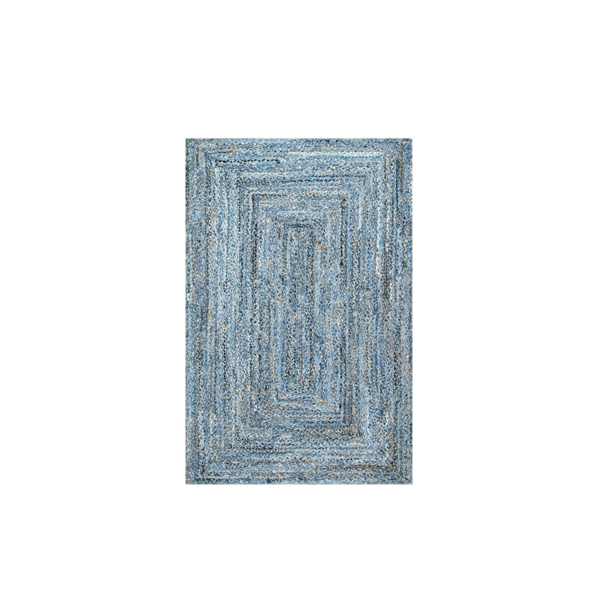 Hand Braided Jute Rug - Denim Area Rug, Eco Friendly & Durable