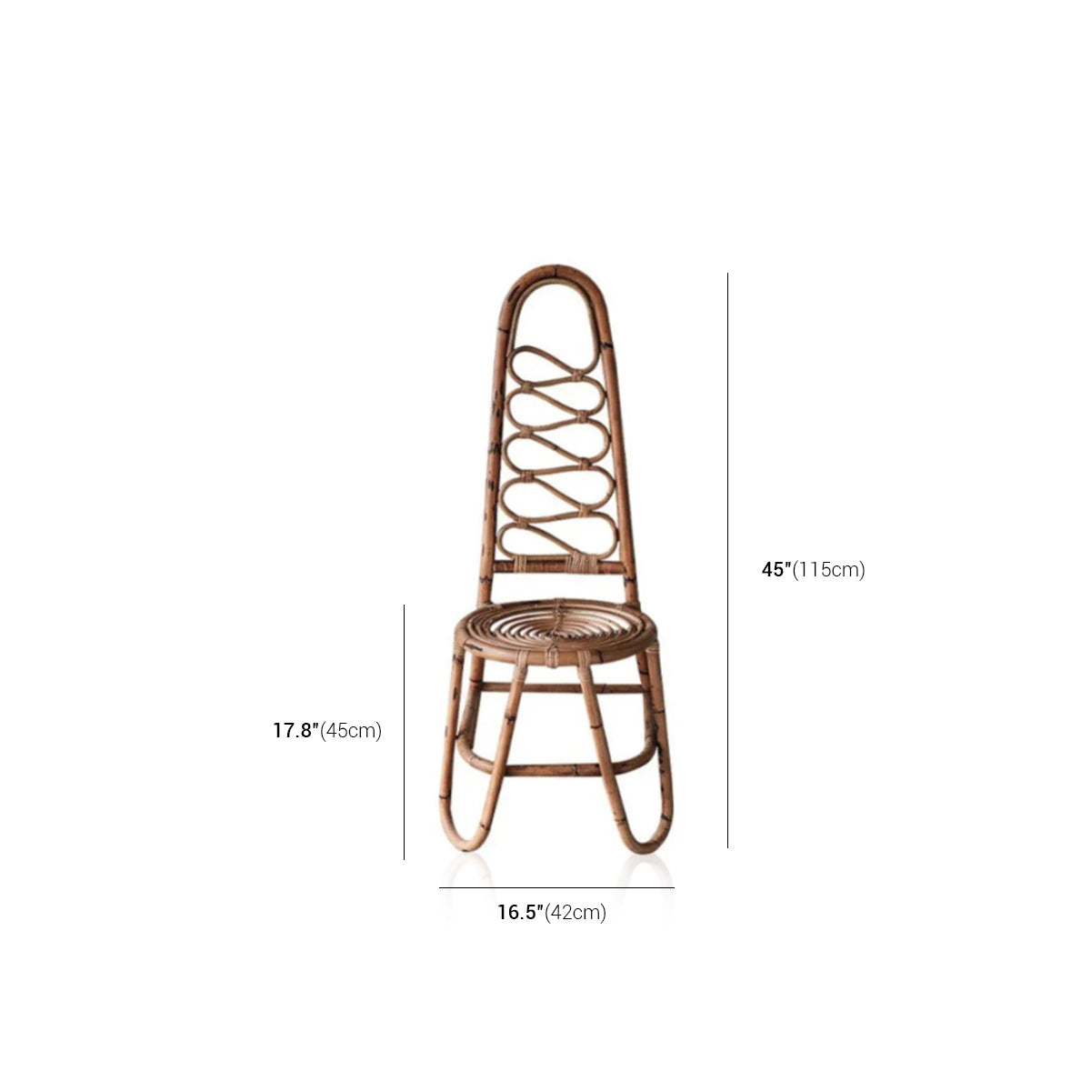 Japanese Rattan Chair – Handcrafted High Back Wood & Rattan Seating
