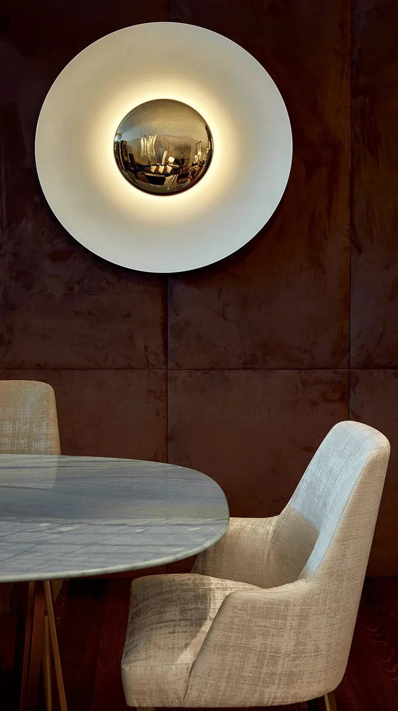 Chrome Wall Lamp - Minimalist UFO Shaped Light