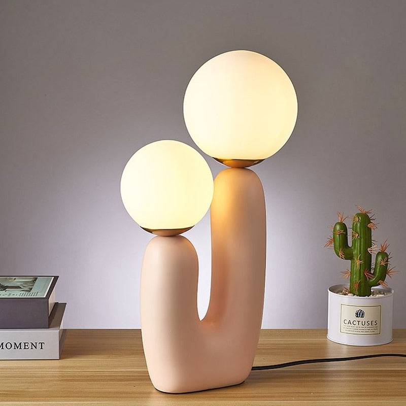 Organic Twin Ball Lamp – Modern Table Lighting