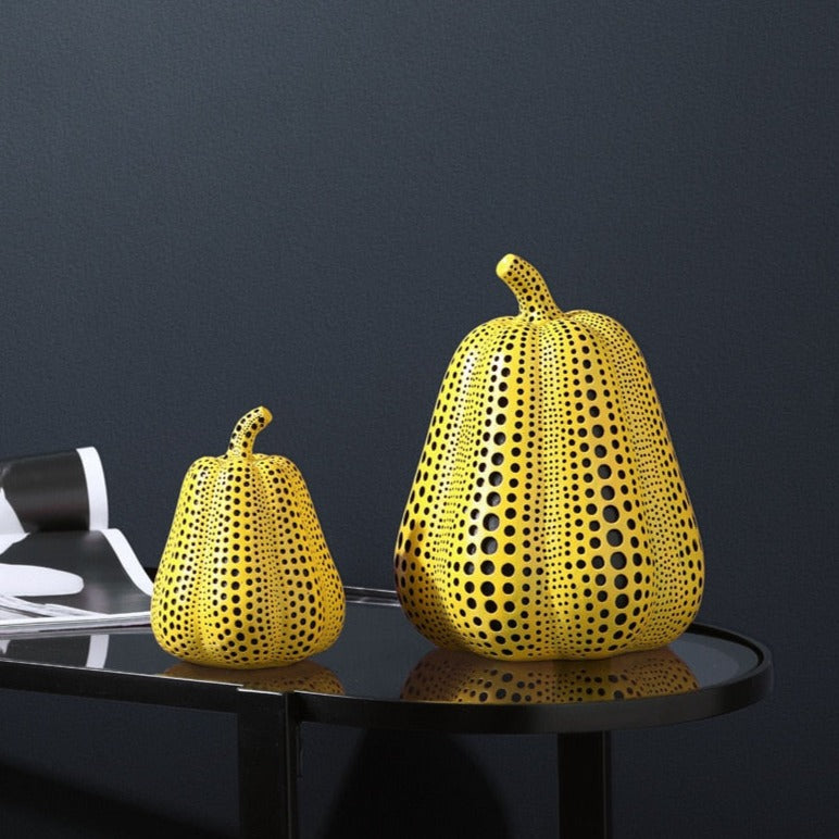 Kusama Pumpkin Sculpture - Artistic Pumpkin Statue