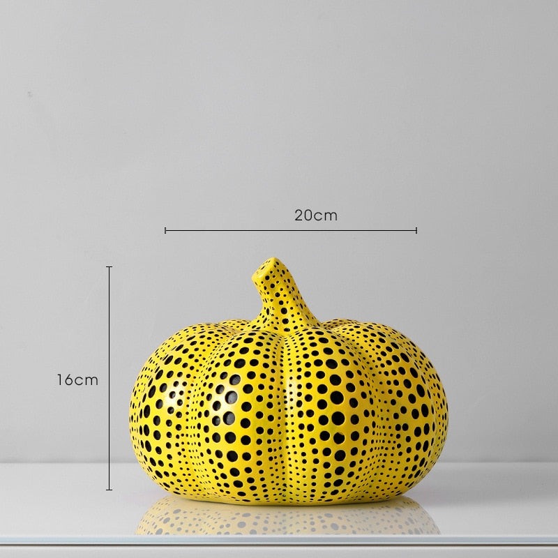 Kusama Pumpkin Sculpture - Artistic Pumpkin Statue