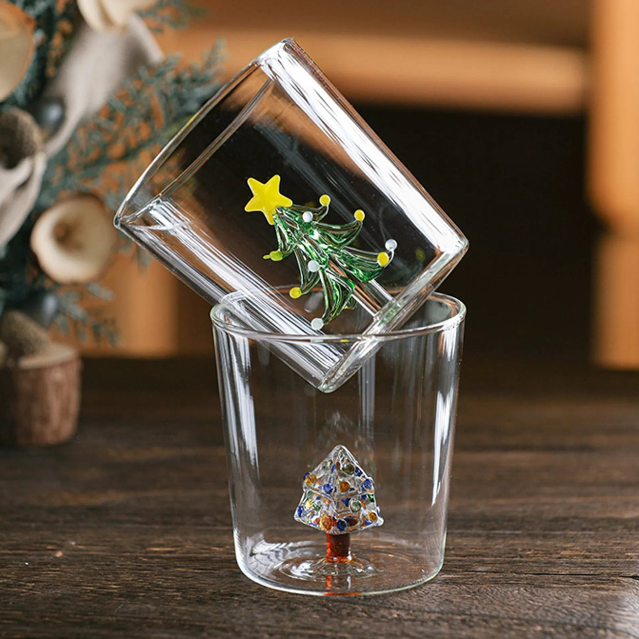 Christmas Tree Ornament - Ichendorf Style Glass Base 380ml Elegant Holiday Decor
