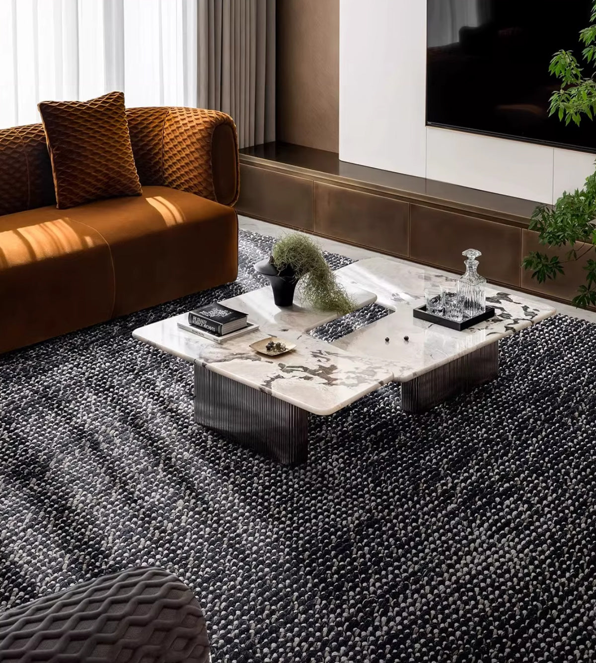 Hand Woven Wool Rug - Indian Pebble Area Carpet