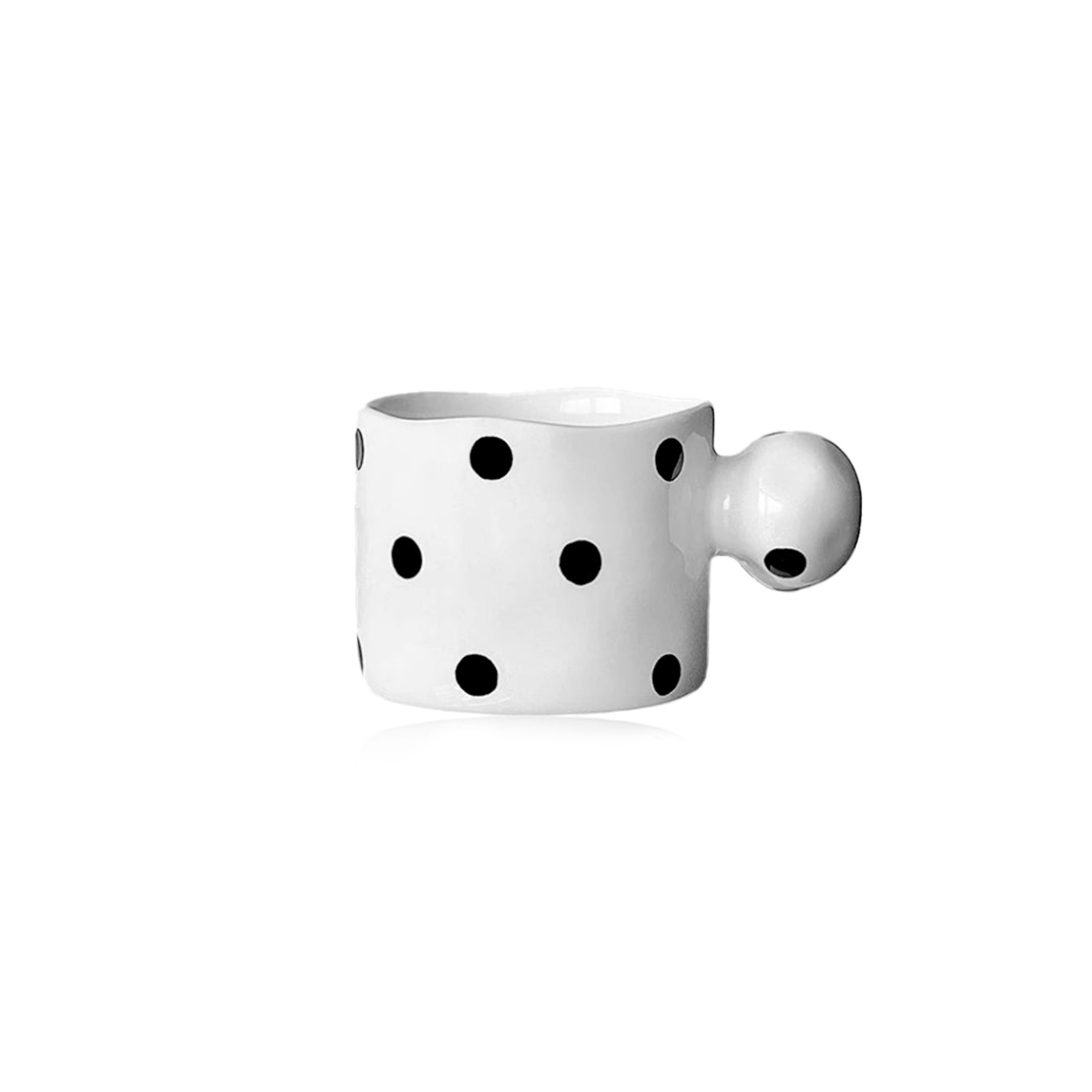Dalmatian Ceramic Mug | Handmade Black Spotted Coffee Cup