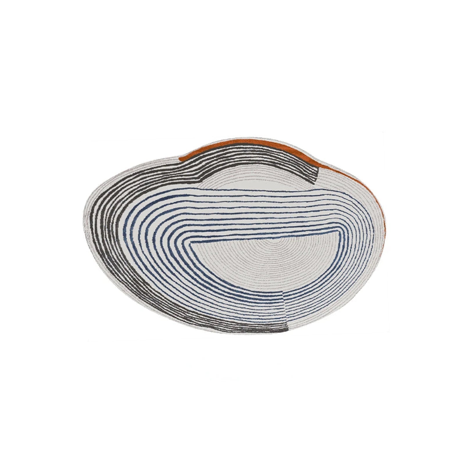 Irregular Oval Rug - Contemporary Polyester Area Carpet