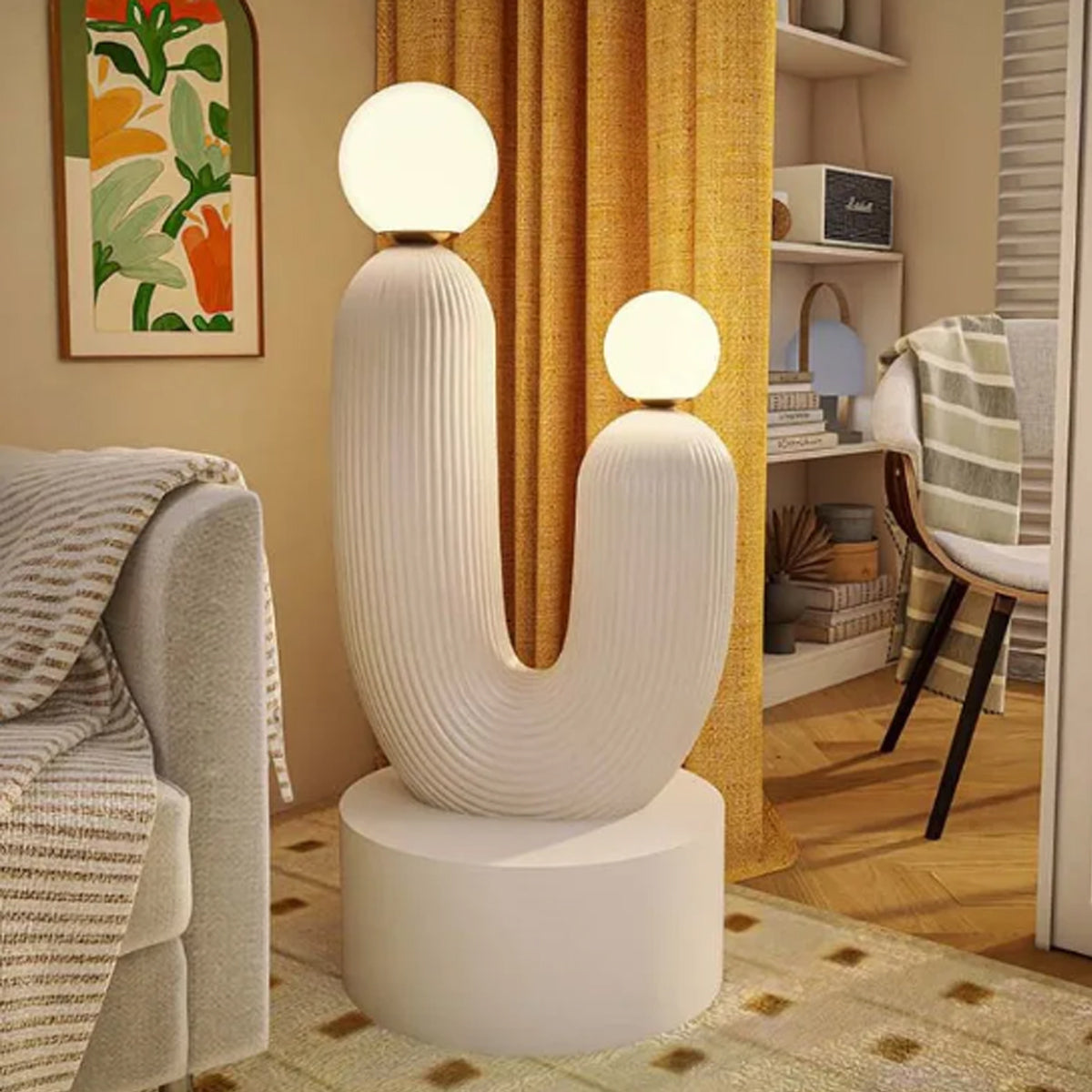 Cactus Floor Lamp - Italian Hand-Crafted Resin LED Light