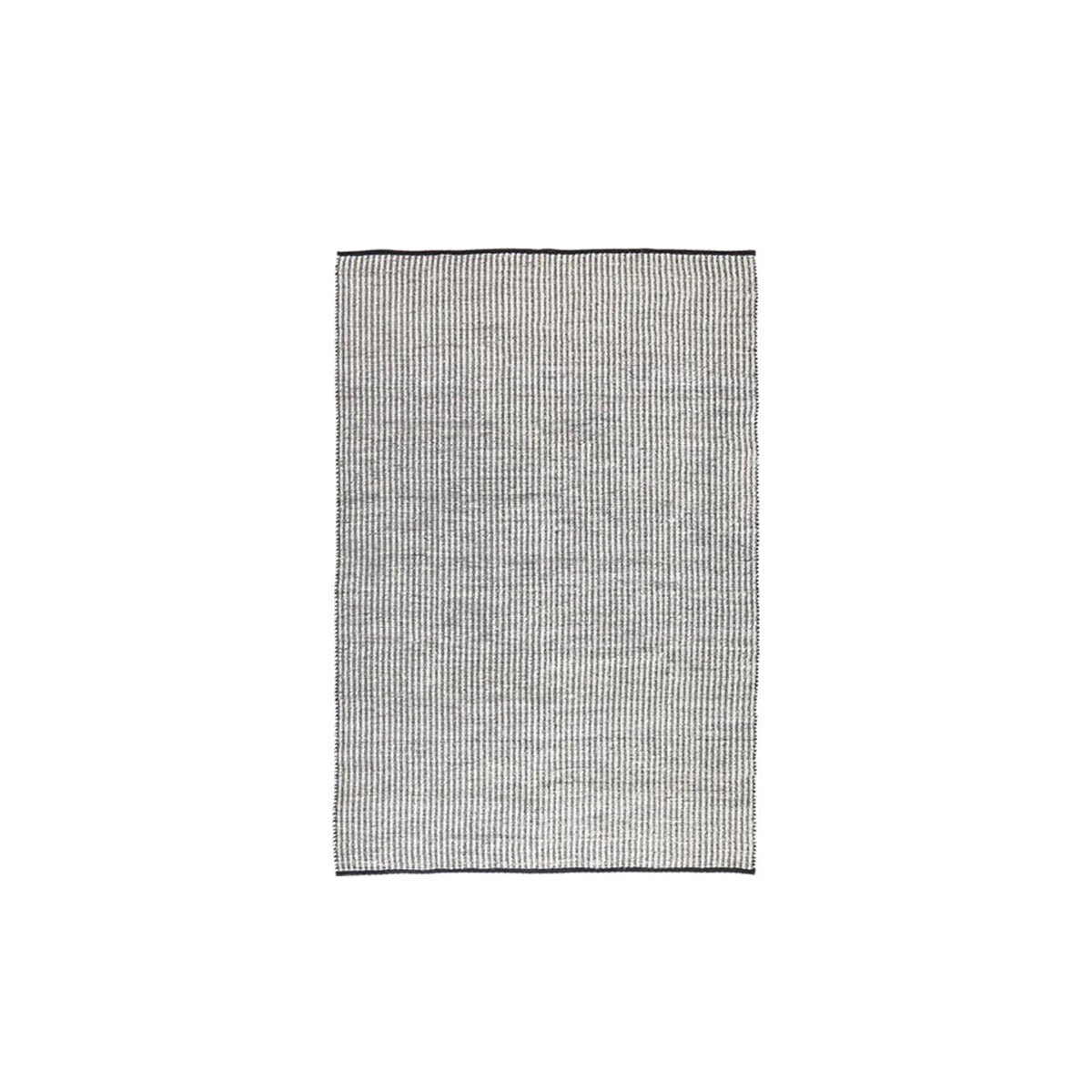 Black Striped Area Rug - Japanese Hand Crafted Double Sided Cotton Jute