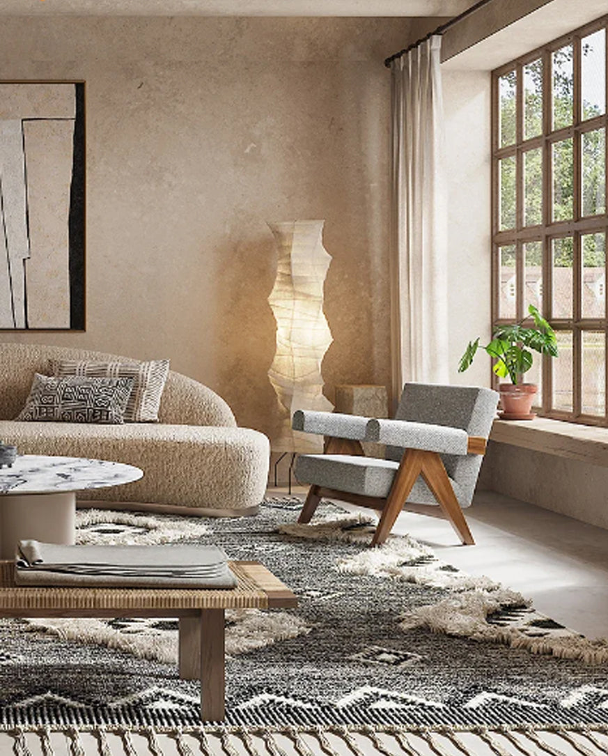 Japanese Wabi-Sabi Floor Lamp | Akari Noguchi Style Light