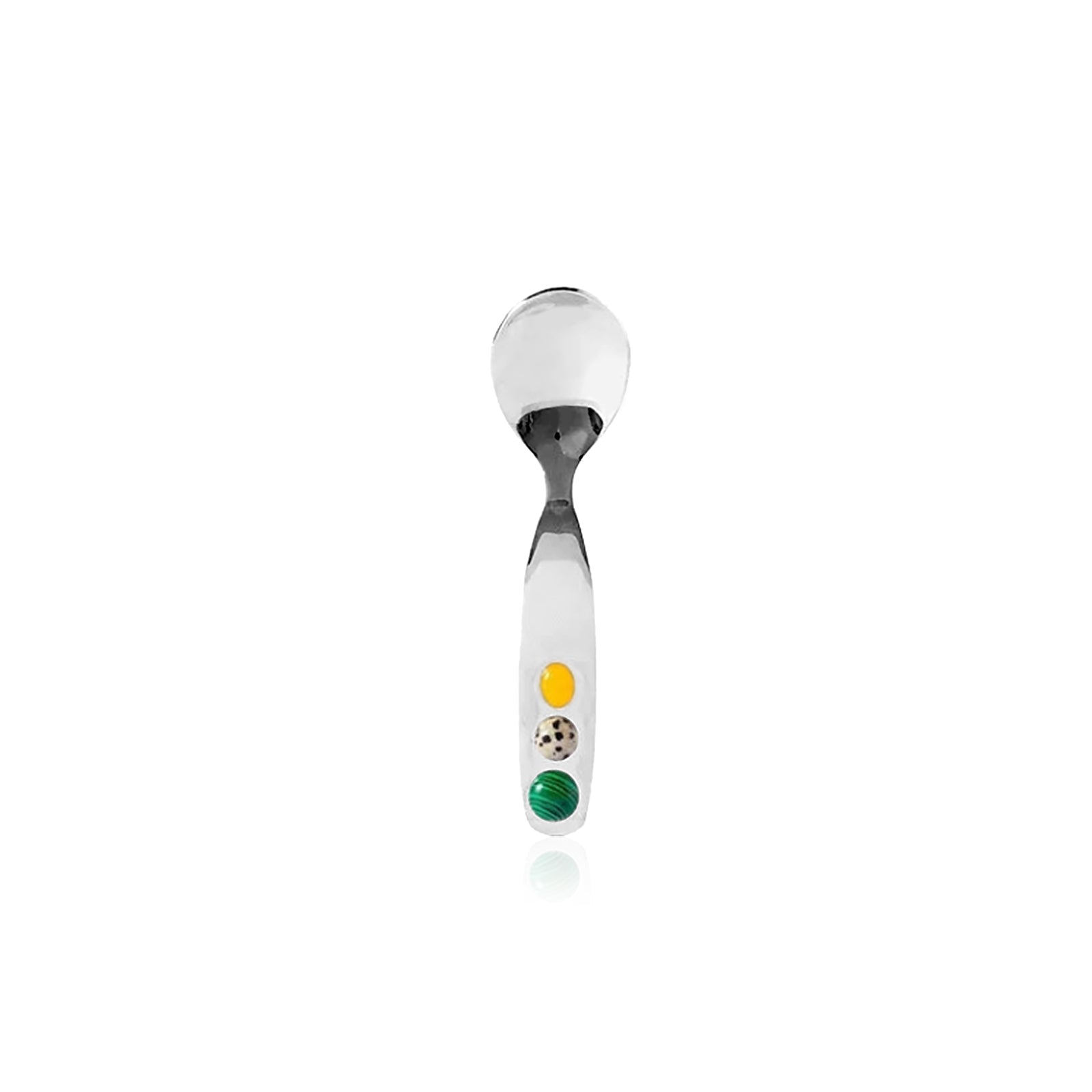 Dessert Fork And Spoon - Jelly Bean Design 5 Inch Stainless Steel Utensils