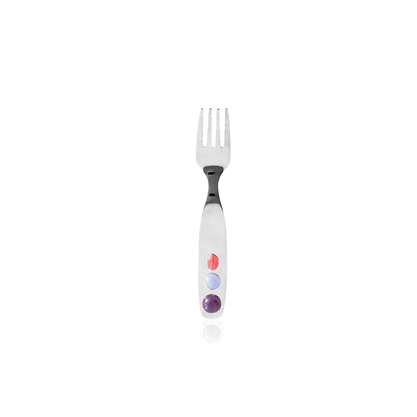 Dessert Fork And Spoon - Jelly Bean Design 5 Inch Stainless Steel Utensils