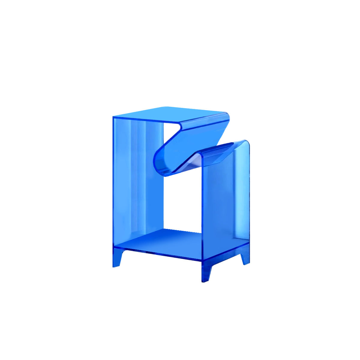 Acrylic Side Table - Modern Bent Minimalist Design