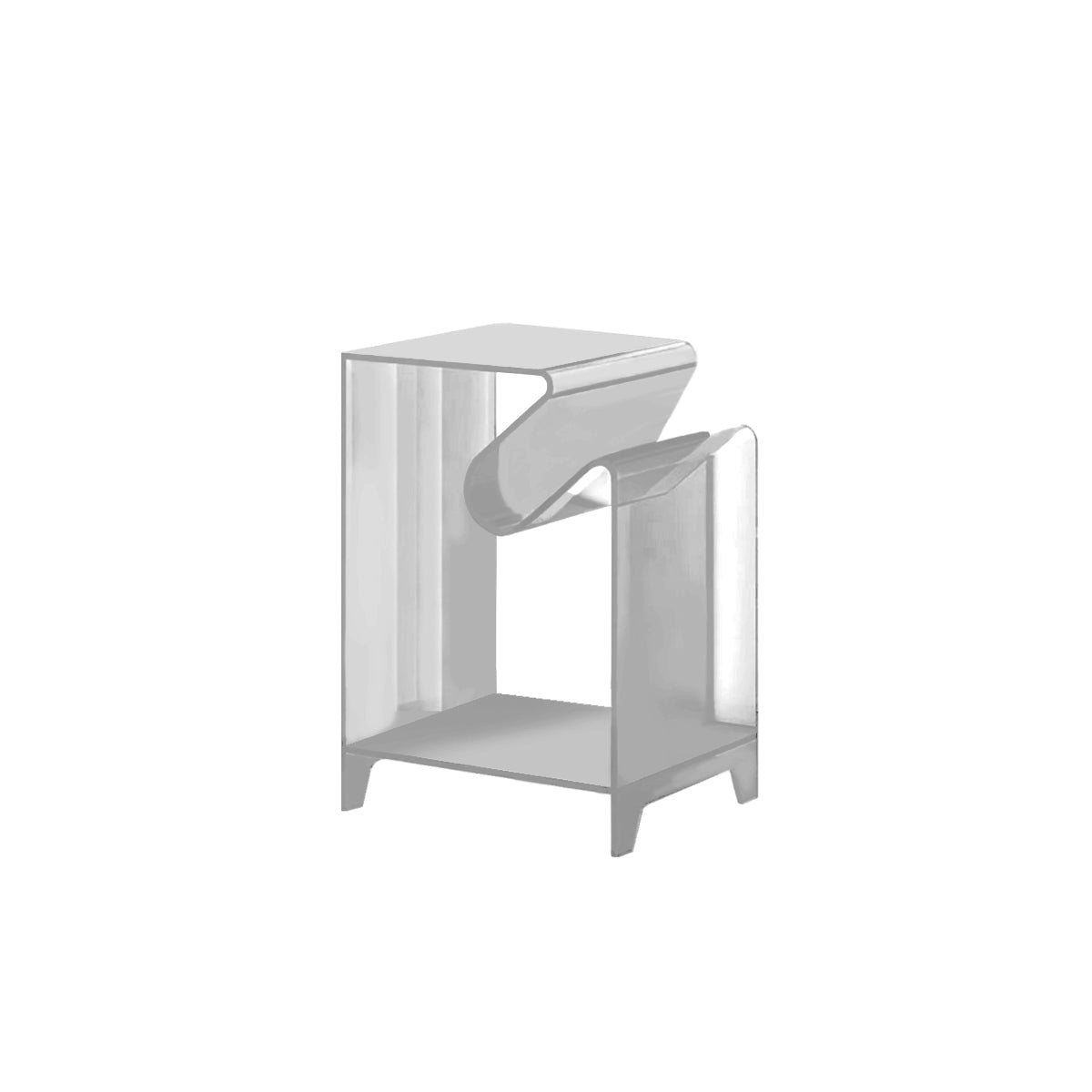 Acrylic Side Table - Modern Bent Minimalist Design