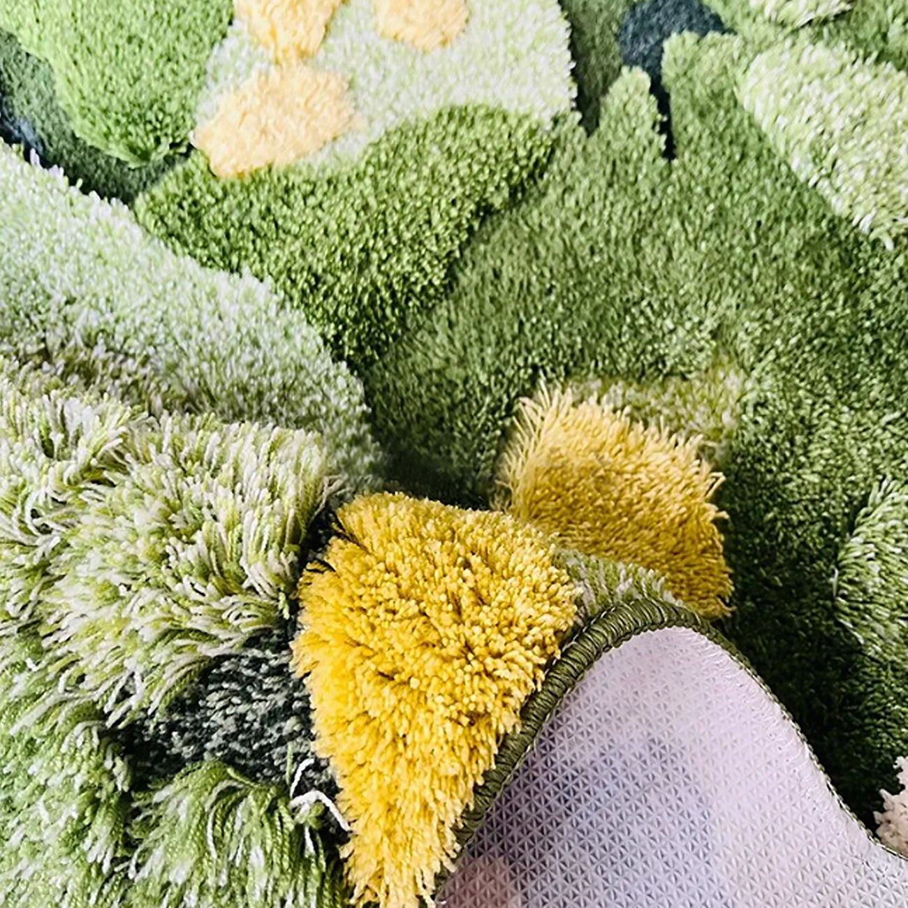 Green Moss Rug – Large Hand Crafted 3D Texture