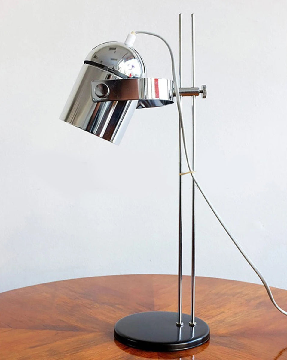 Industrial Table Lamp - Metal Rail Corded Light