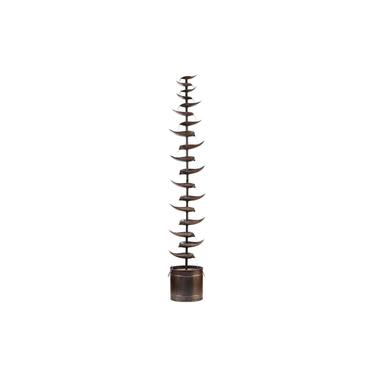 Metal Water Fountain - Tiered Floor Leaf Design