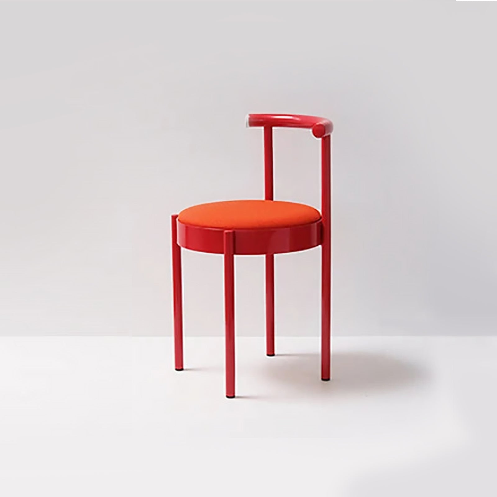Mid-Century Modern Chair - Colorful Metal Leg Round Dining Seat