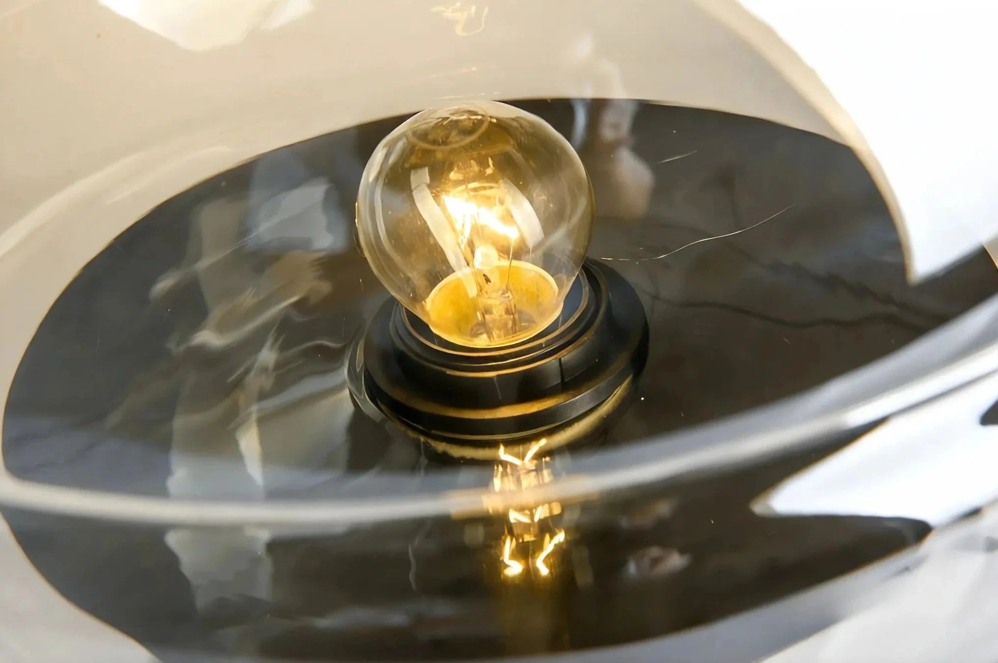 Transparent Glass Lamp – Modern Table Lamp With LED Bulb