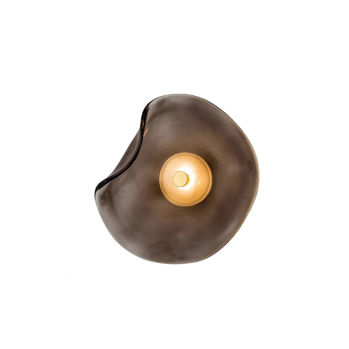 Minimalist Glass Wall Lamp - Bent Glass Fixture, LED Ambient Light