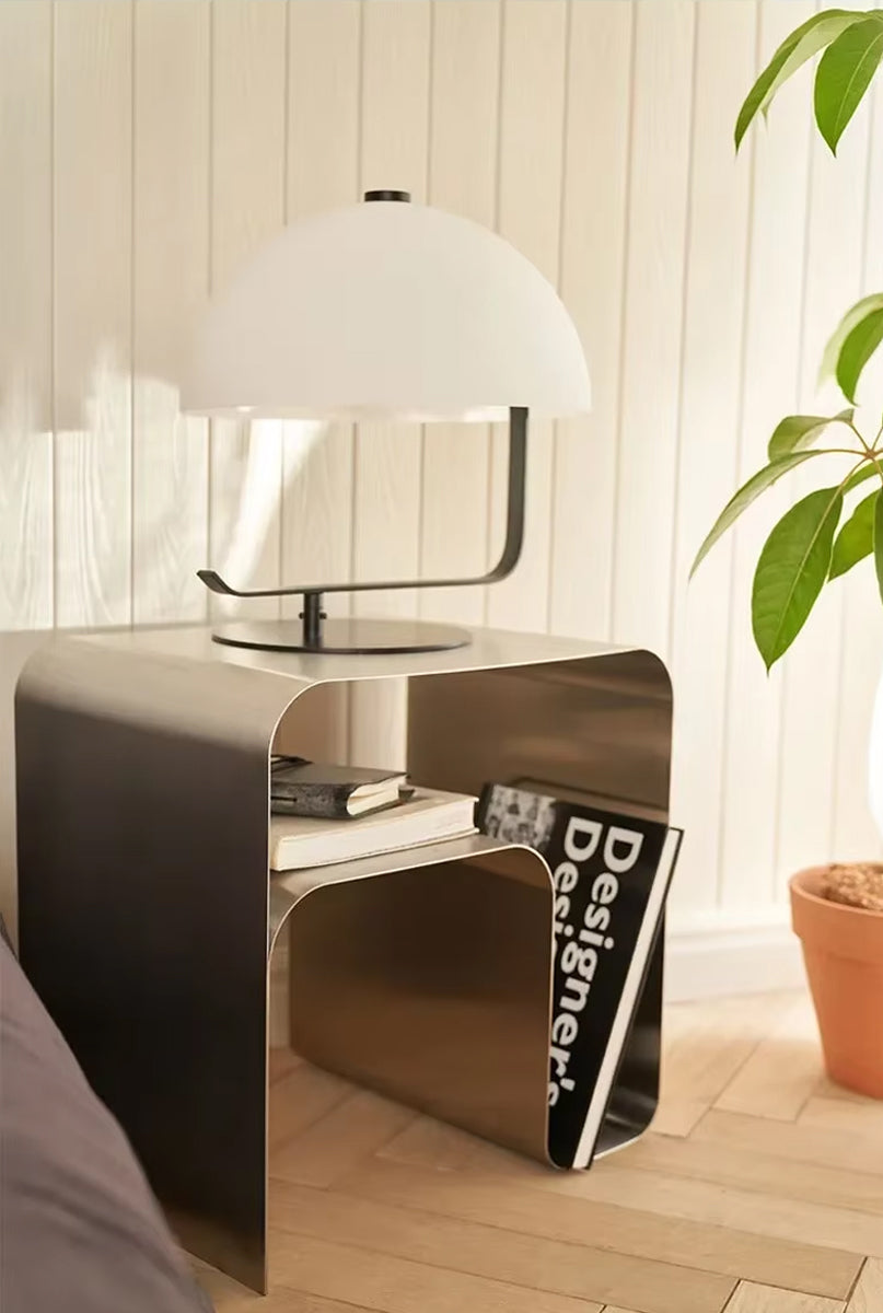 Stainless Steel Side Table - Minimalist Bent Frame Design