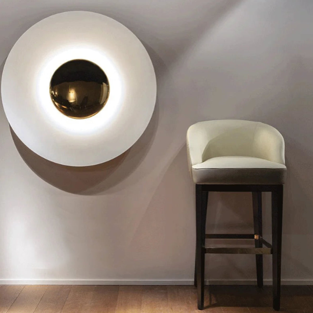 Chrome Wall Lamp - Minimalist UFO Shaped Light