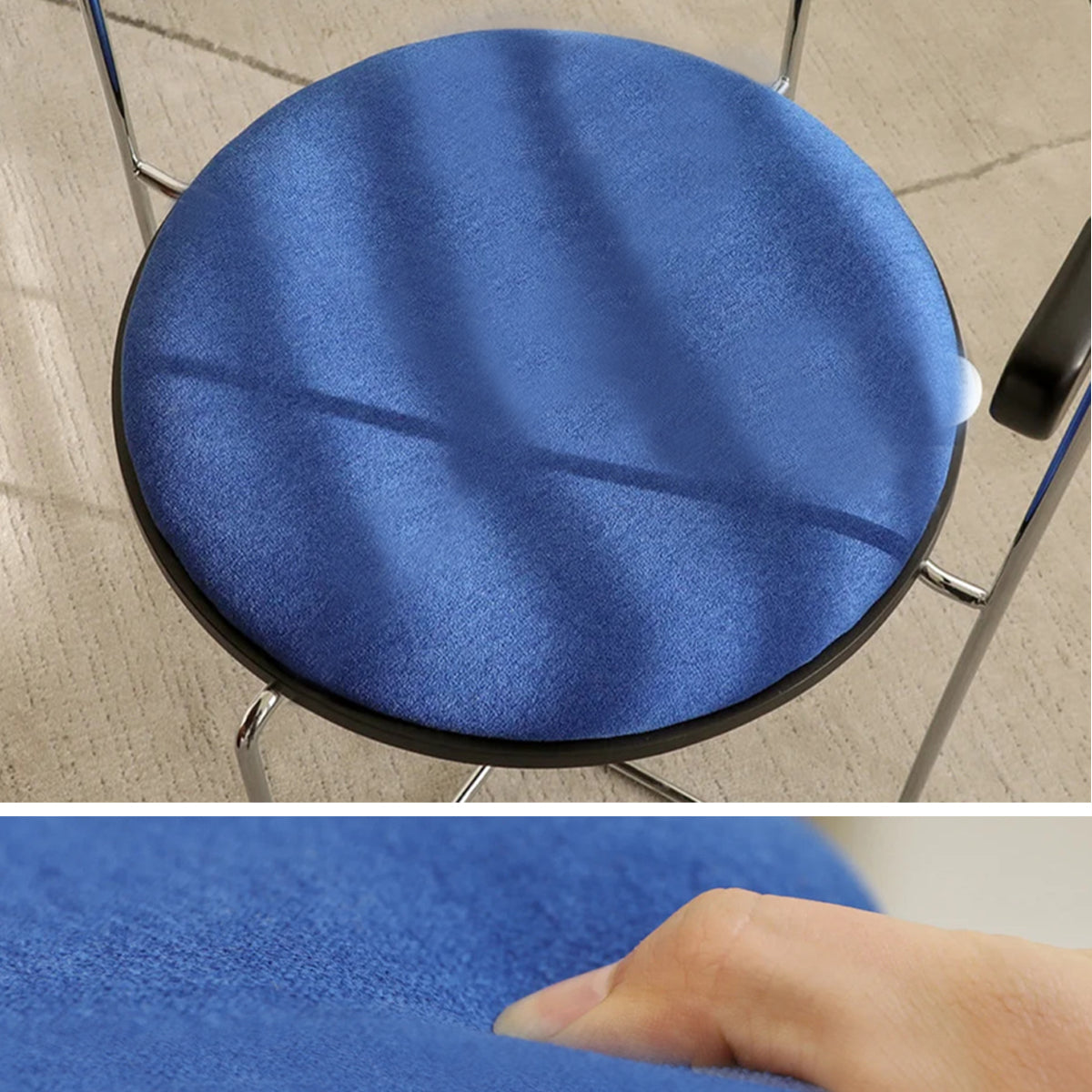 Foldable Chrome Chair - Modern Dining Seat