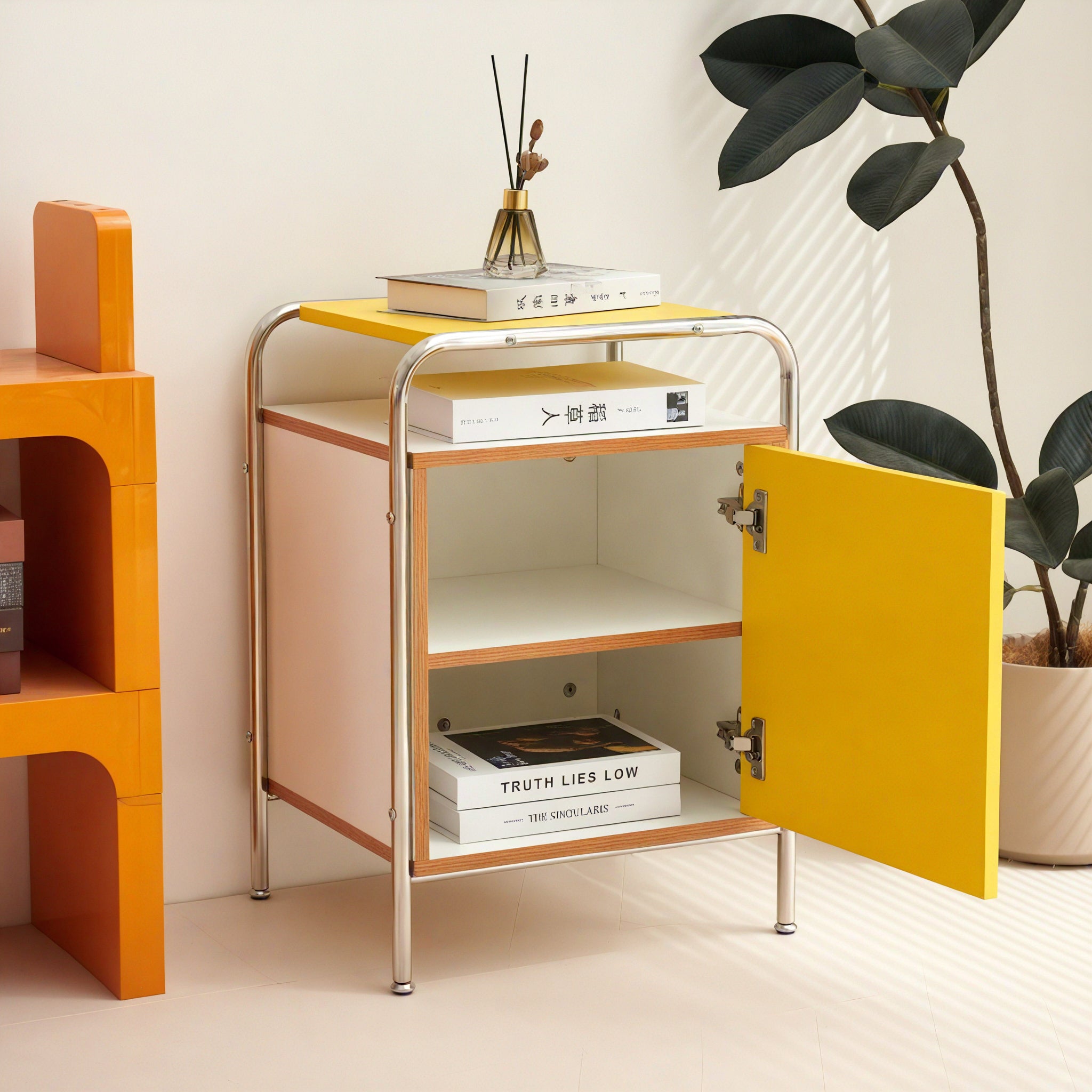 NORDIC CUBE | Minimalist Color-Block Accent Cabinet