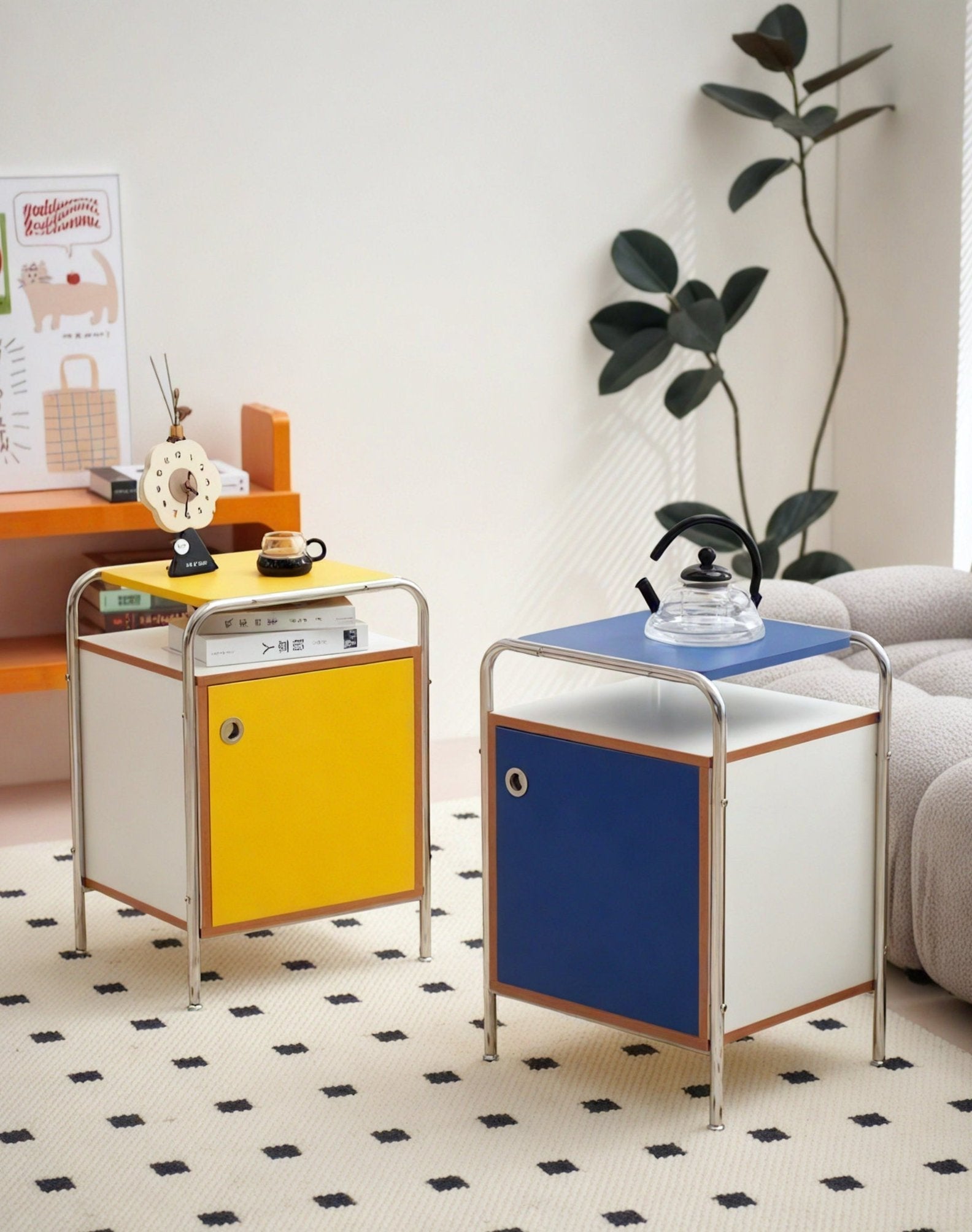 NORDIC CUBE | Minimalist Color-Block Accent Cabinet