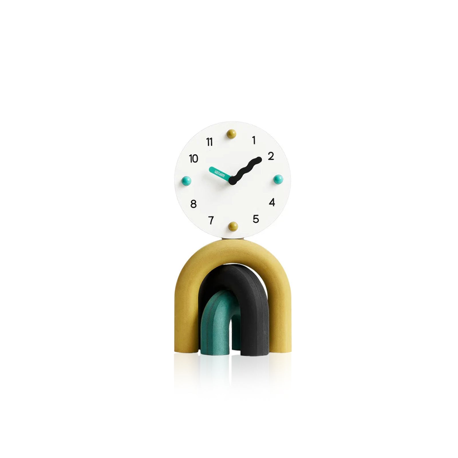 Nordic Arch Table Clock - Modern Desk Clock Bamboo Metal Design