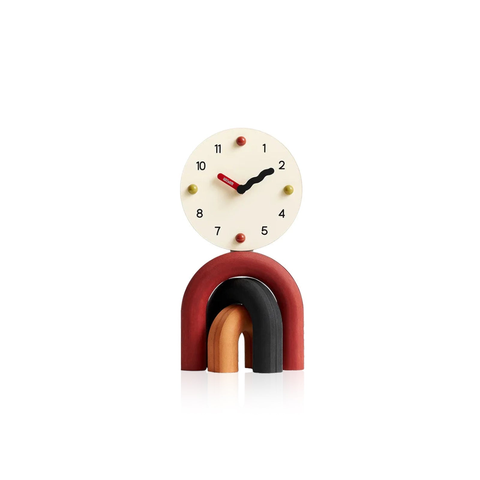 Nordic Arch Table Clock - Modern Desk Clock Bamboo Metal Design
