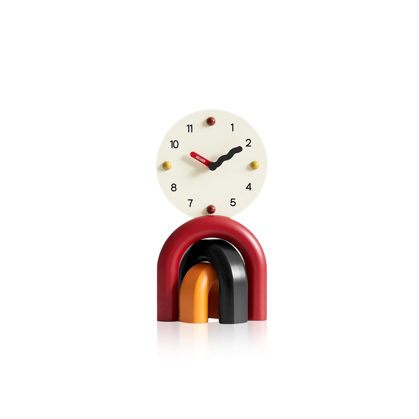 Nordic Arch Table Clock - Modern Desk Clock Bamboo Metal Design