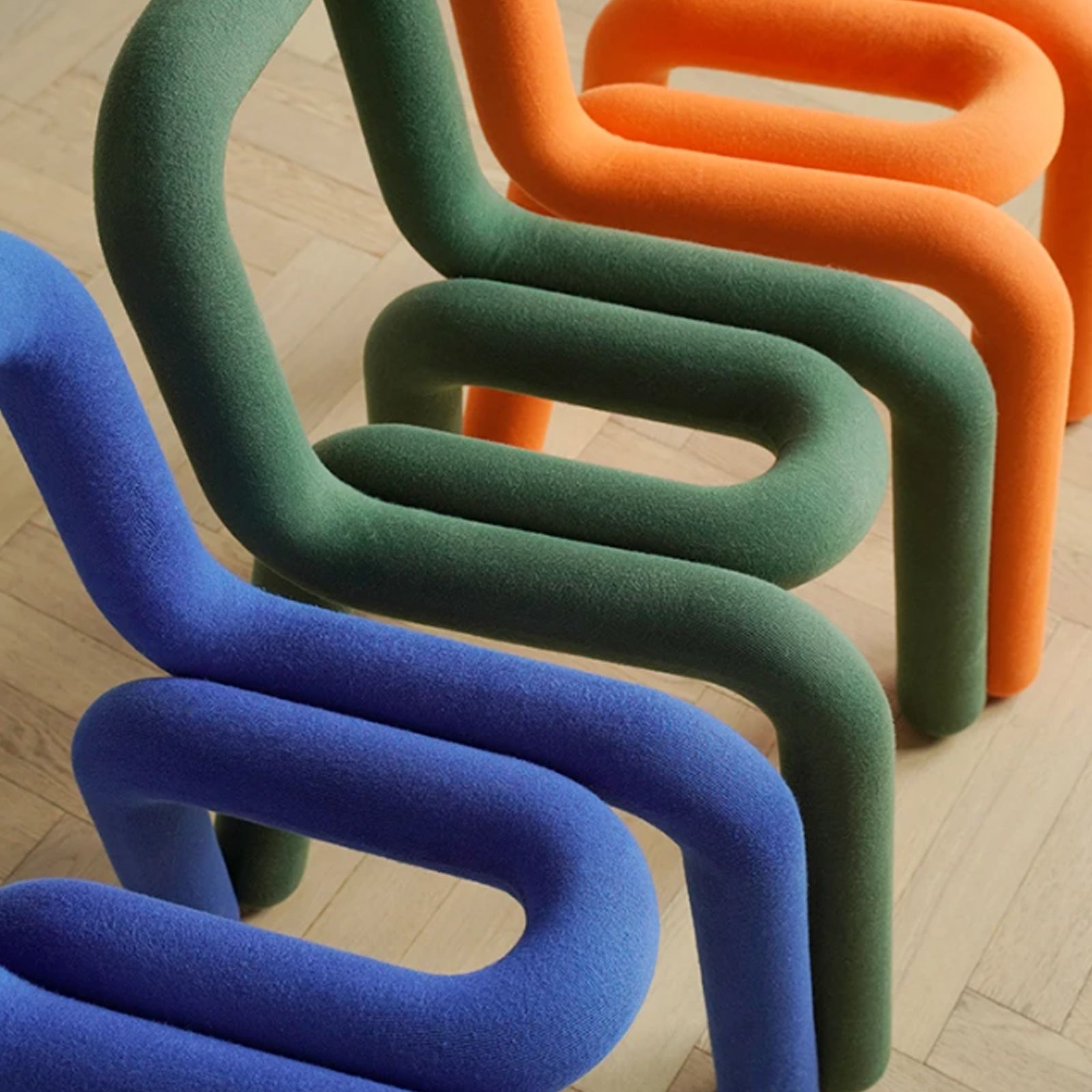 Fabric Lounge Chair - Nordic Bent Pipe Armchair