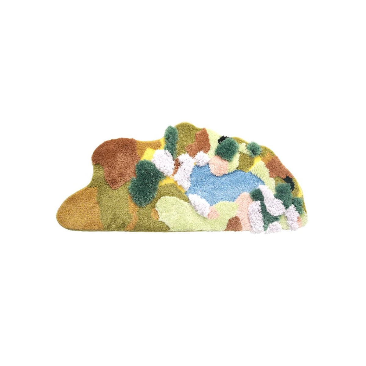 Moss Winter Lake Rug - Plush Green Tundra Carpet