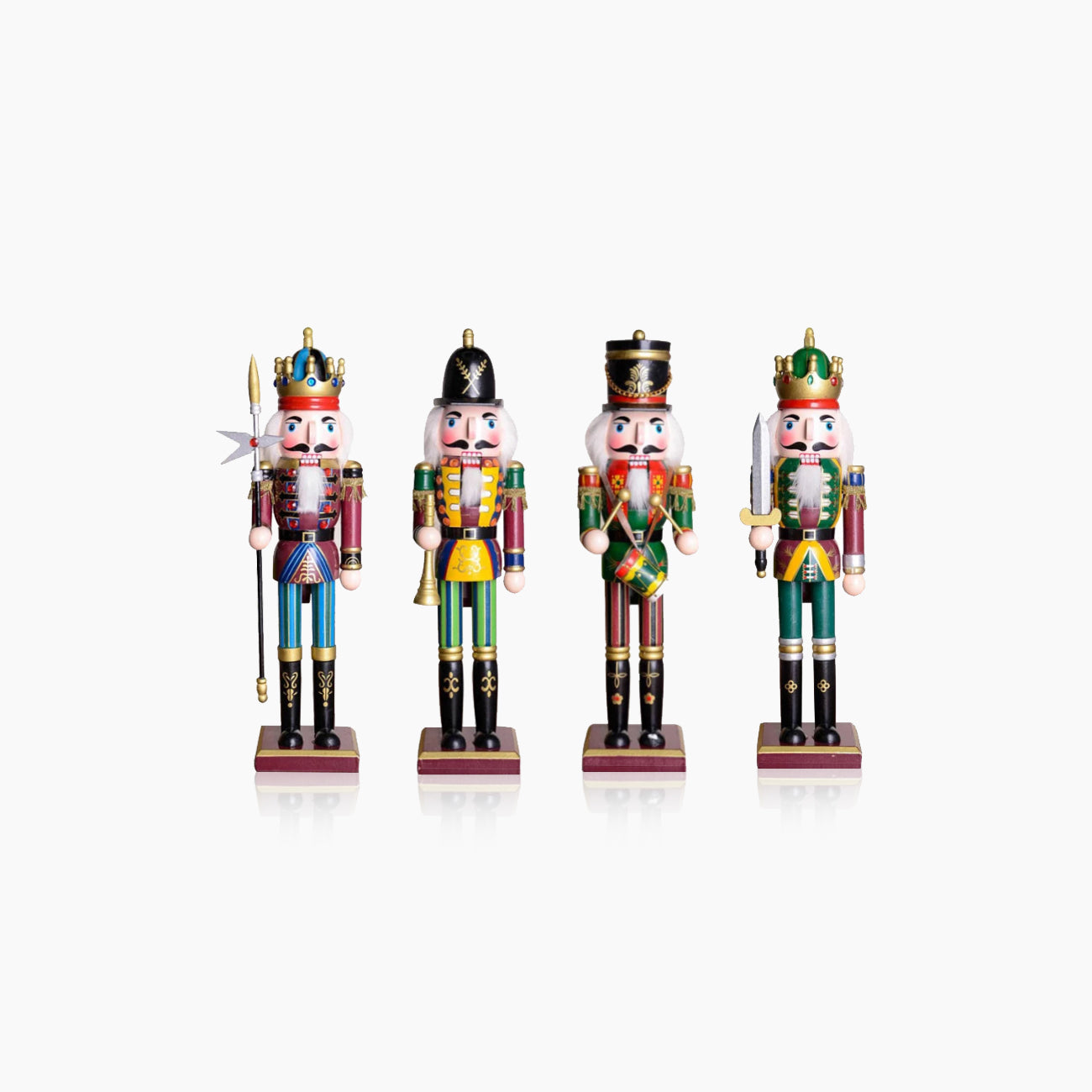 Wooden Nutcracker Puppet – Hand-Crafted Military Band 12 Inch Holiday Decor