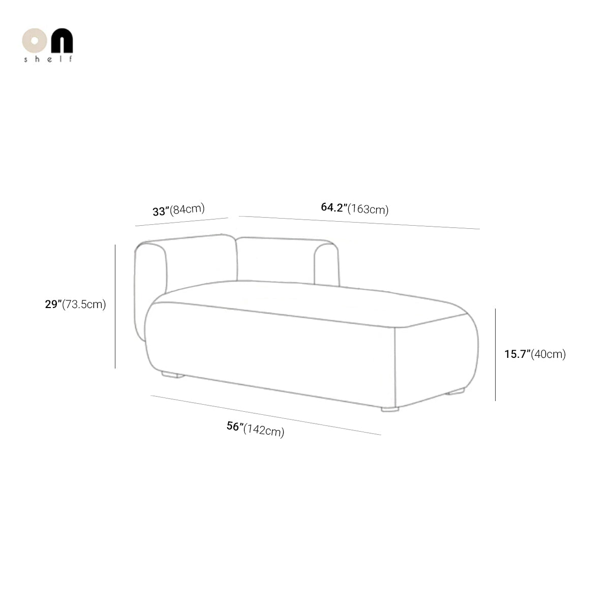 Cream Lounge Chaise Sofa - Off White Plush Cushioned Couch