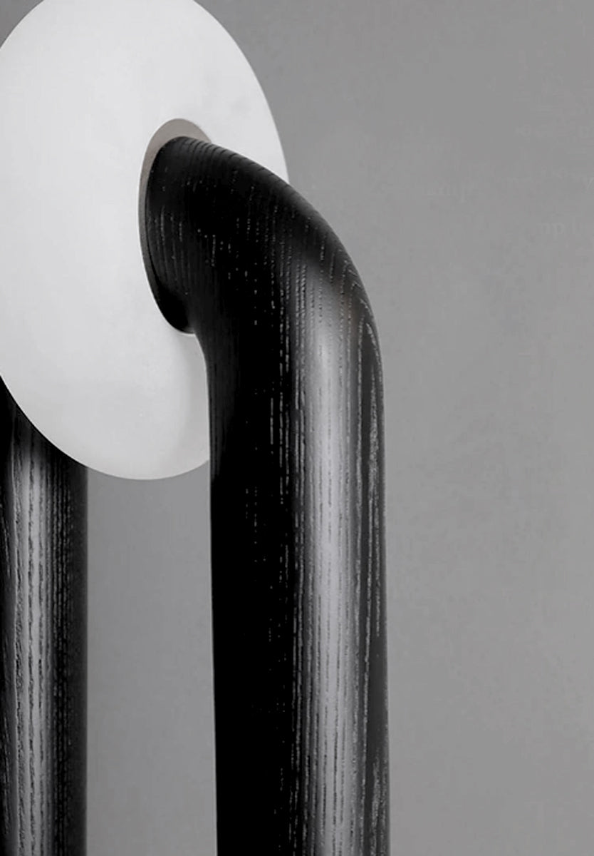 Vintage Wood Table Lamp - Solid Ash Wood Base, Dimmable Lighting