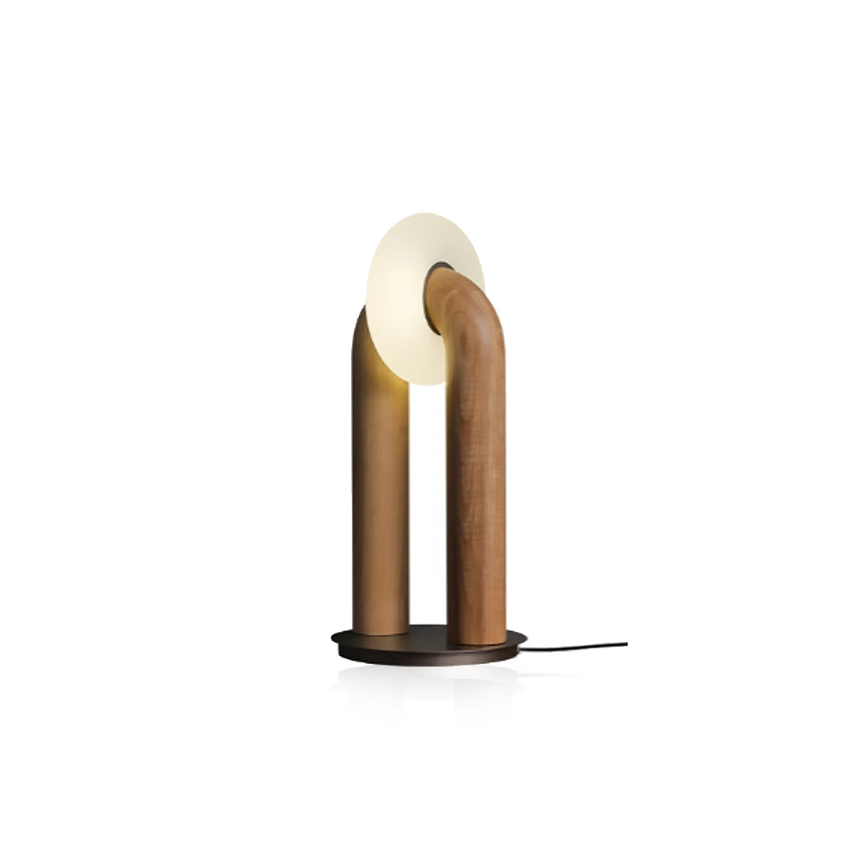 Vintage Wood Table Lamp - Solid Ash Wood Base, Dimmable Lighting