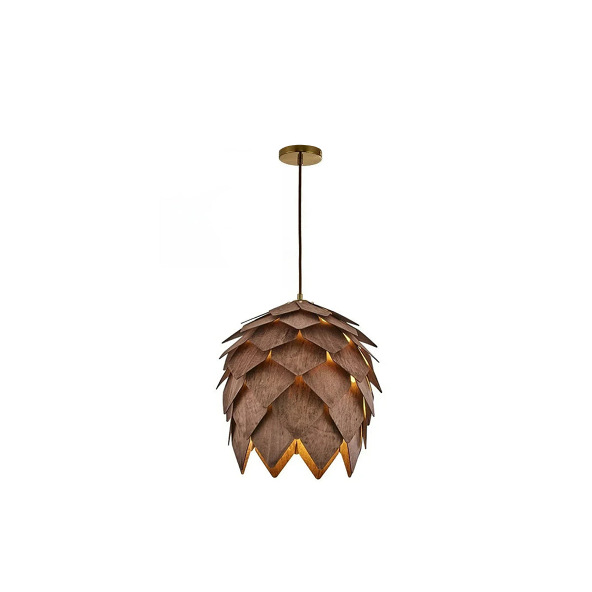 Solid Wood Chandelier – Pine Cone Ceiling Lamp