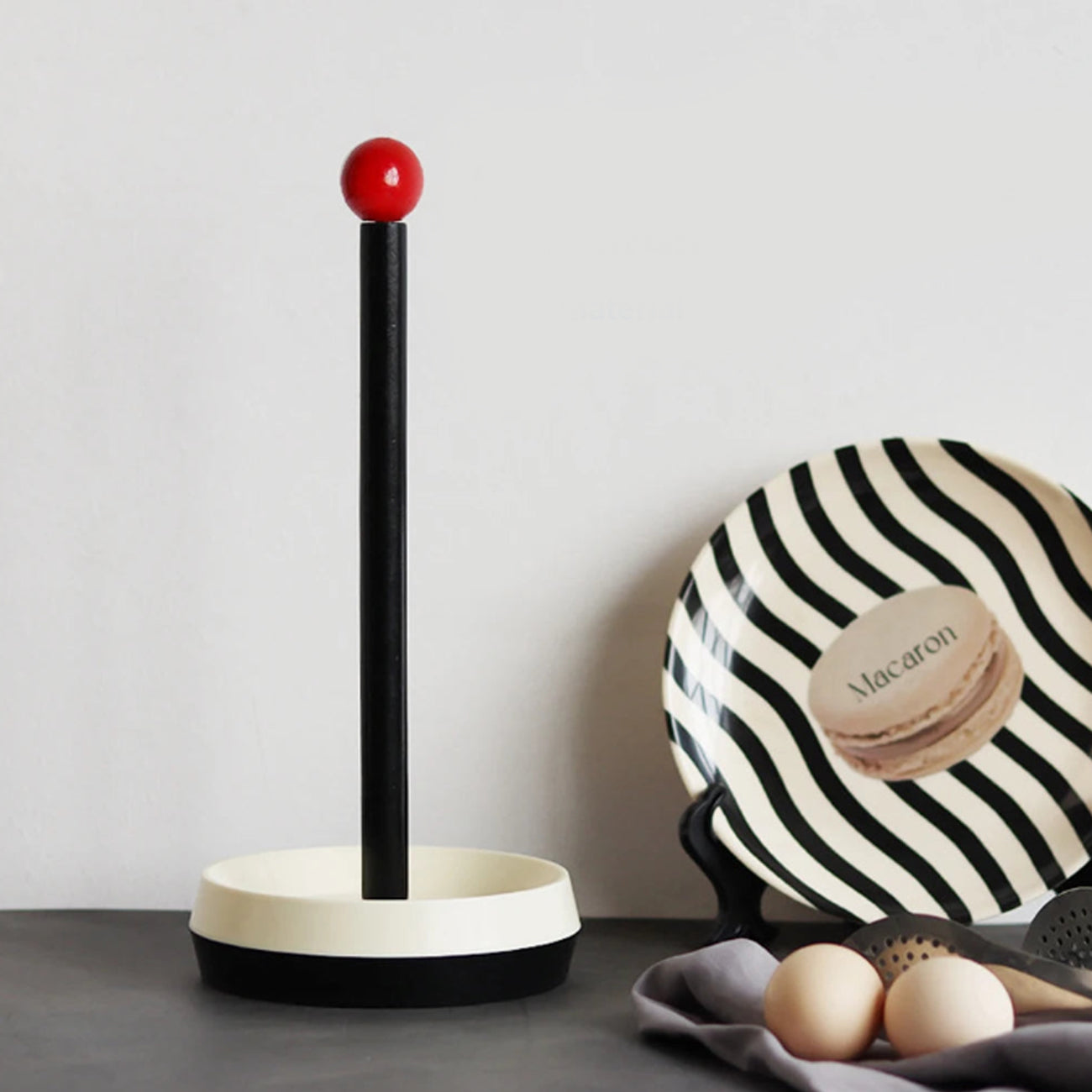 Red Ball Paper Towel Holder - Retro Kitchen Decor