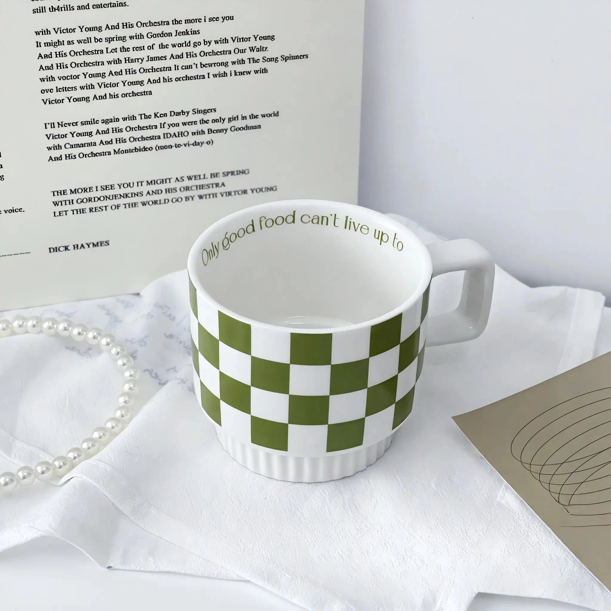 VIBE | Retro Checker & Wavy Ceramic Mug Set