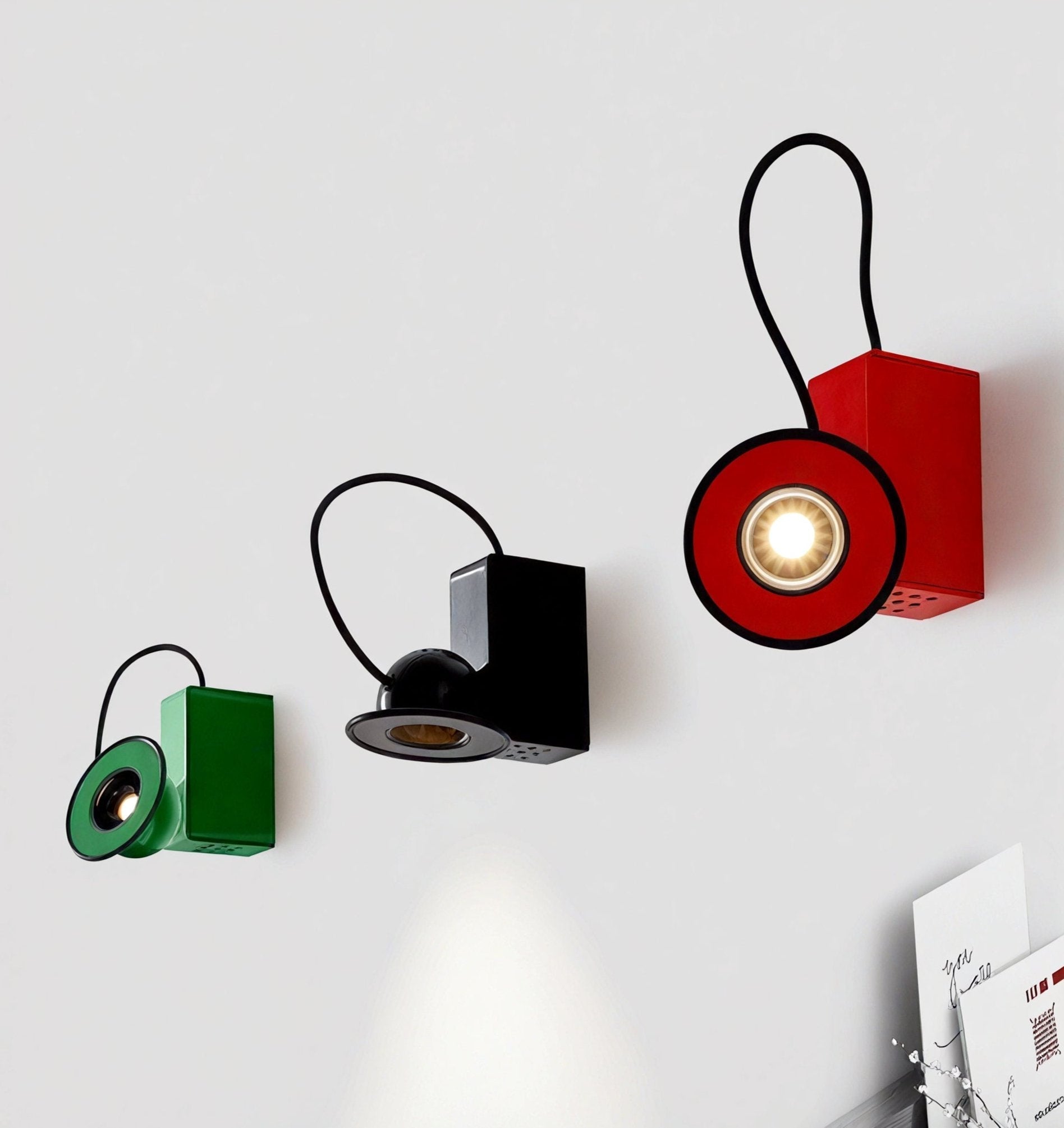 Retro Minibox Table & Wall Lamp