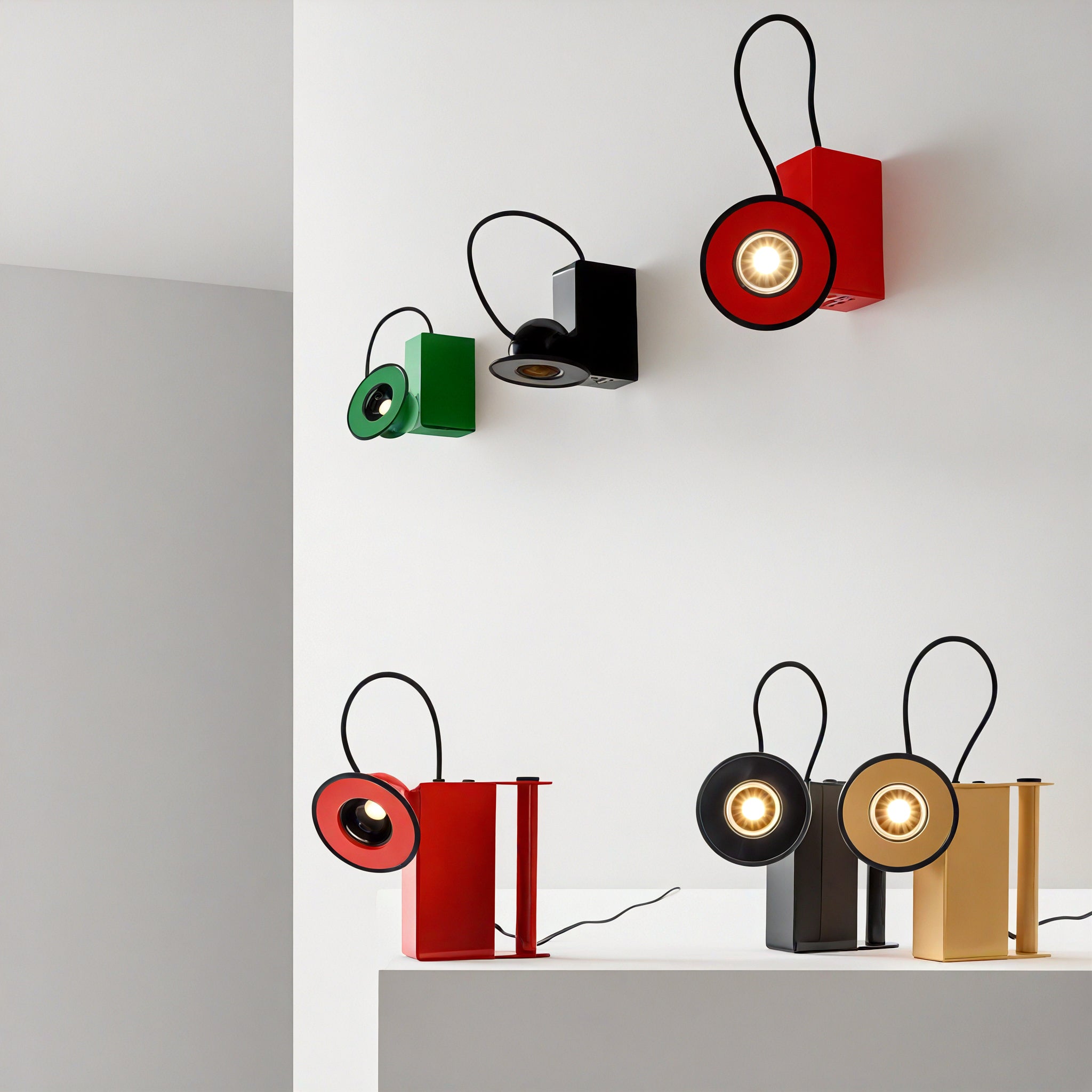 Retro Minibox Table & Wall Lamp