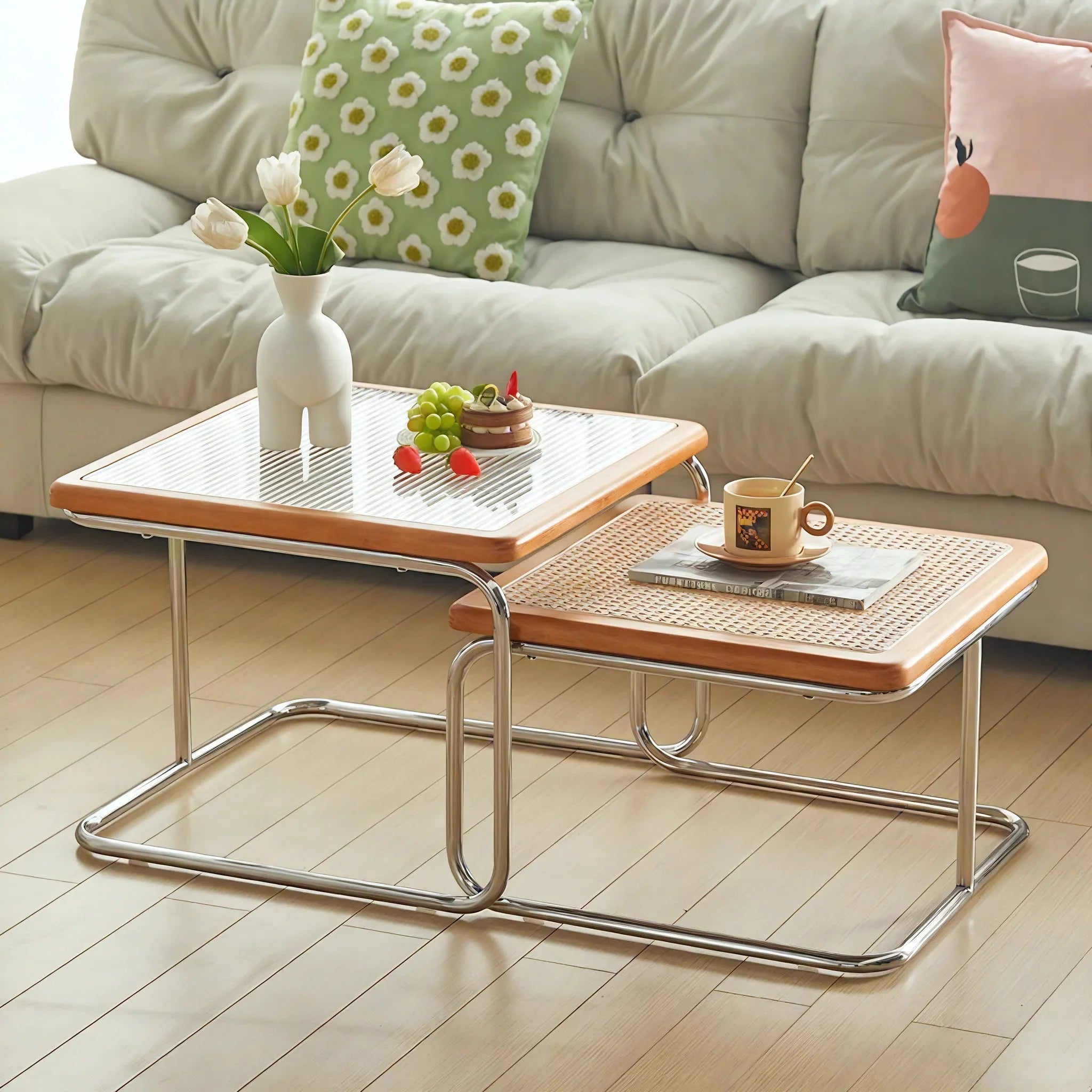 RATTAN-MODERNE | Retro Nordic Coffee Table