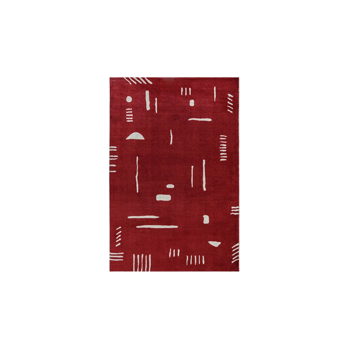 Retro Area Rug – Abstract Pattern Red Carpet