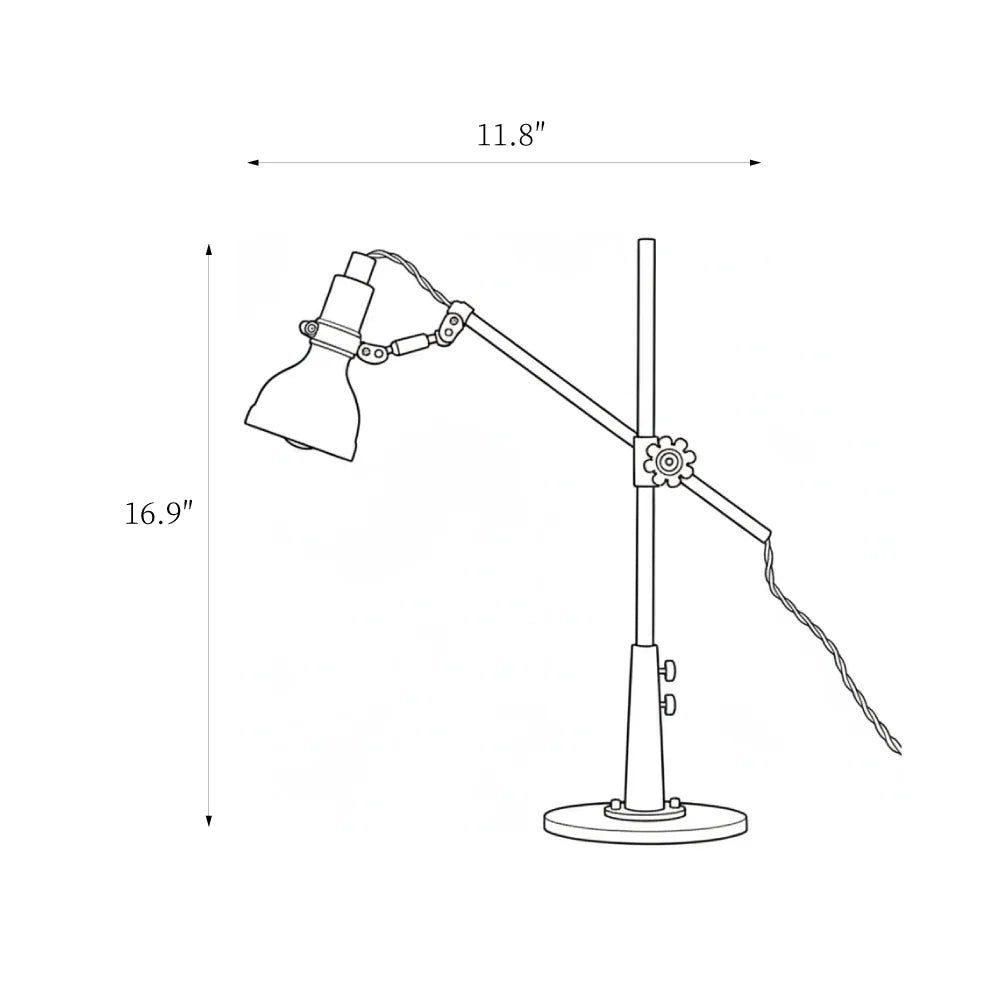 Reynolds Vintage Chrome Swing Arm Clip-On Desk Lamp