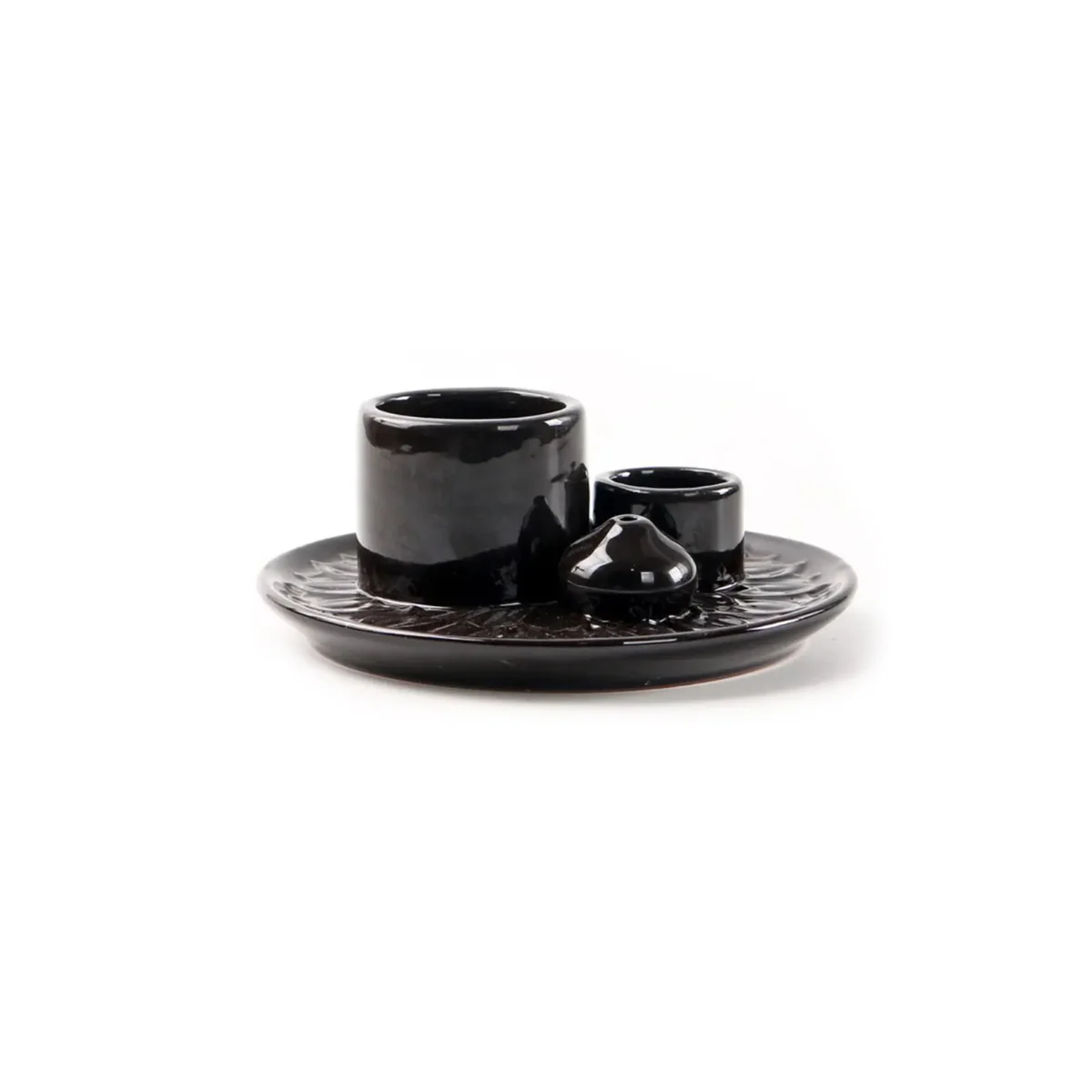 Rustic Ceramic Candle & Incense Holder