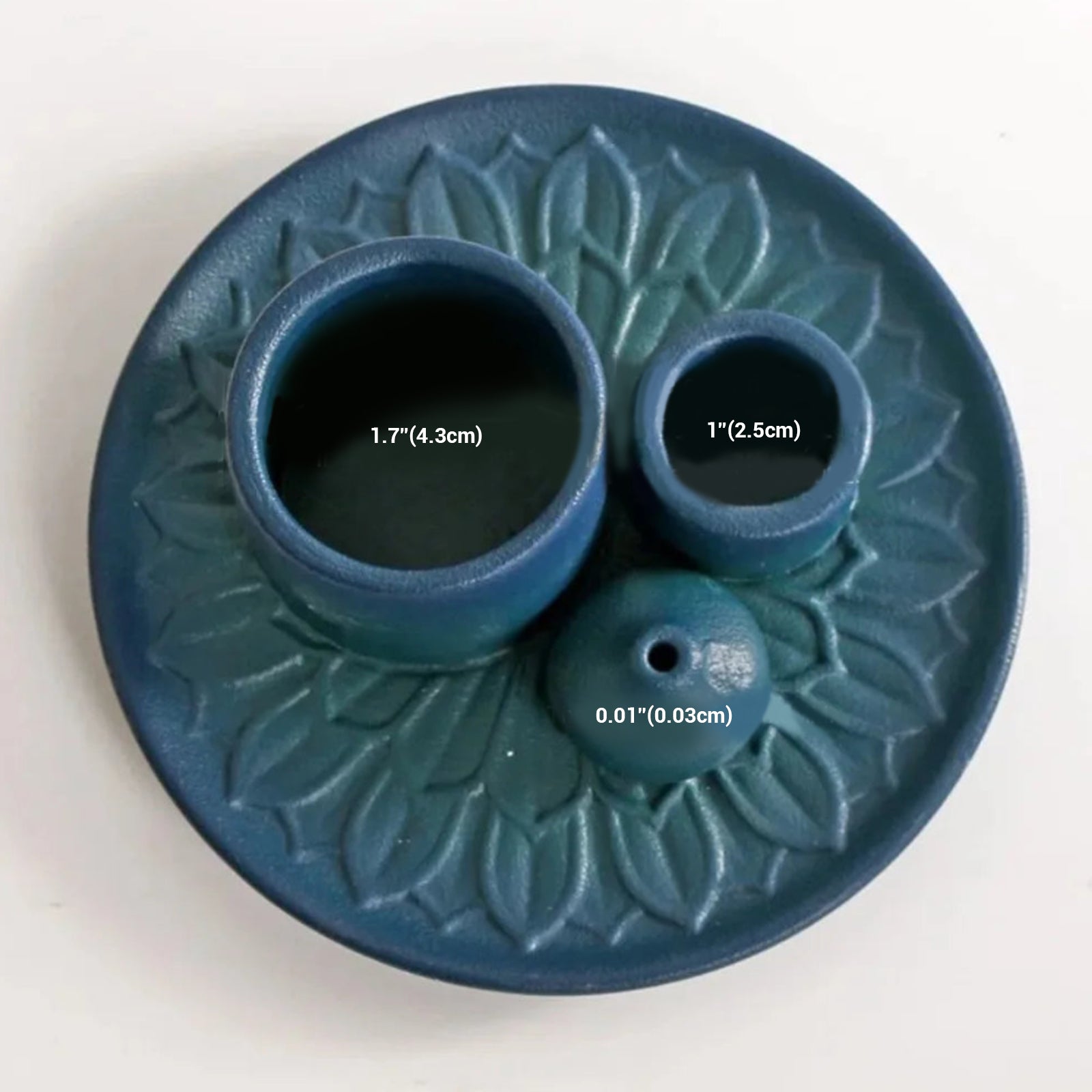 Rustic Ceramic Candle Holder - Incense Burner Stand & Decorative Tray