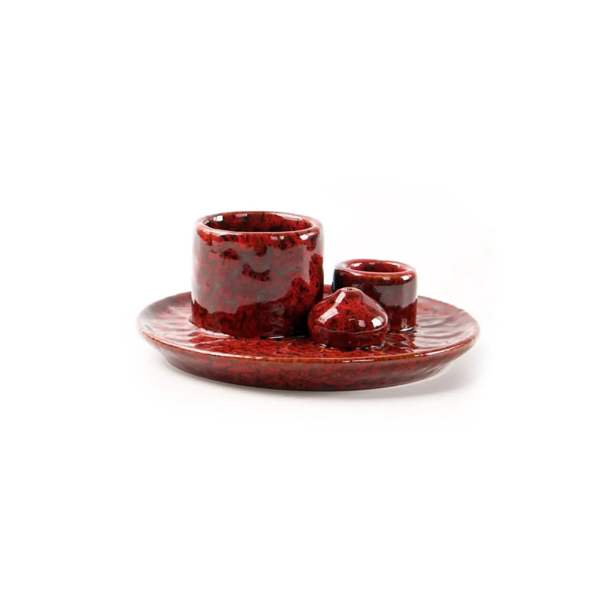 Rustic Ceramic Candle & Incense Holder