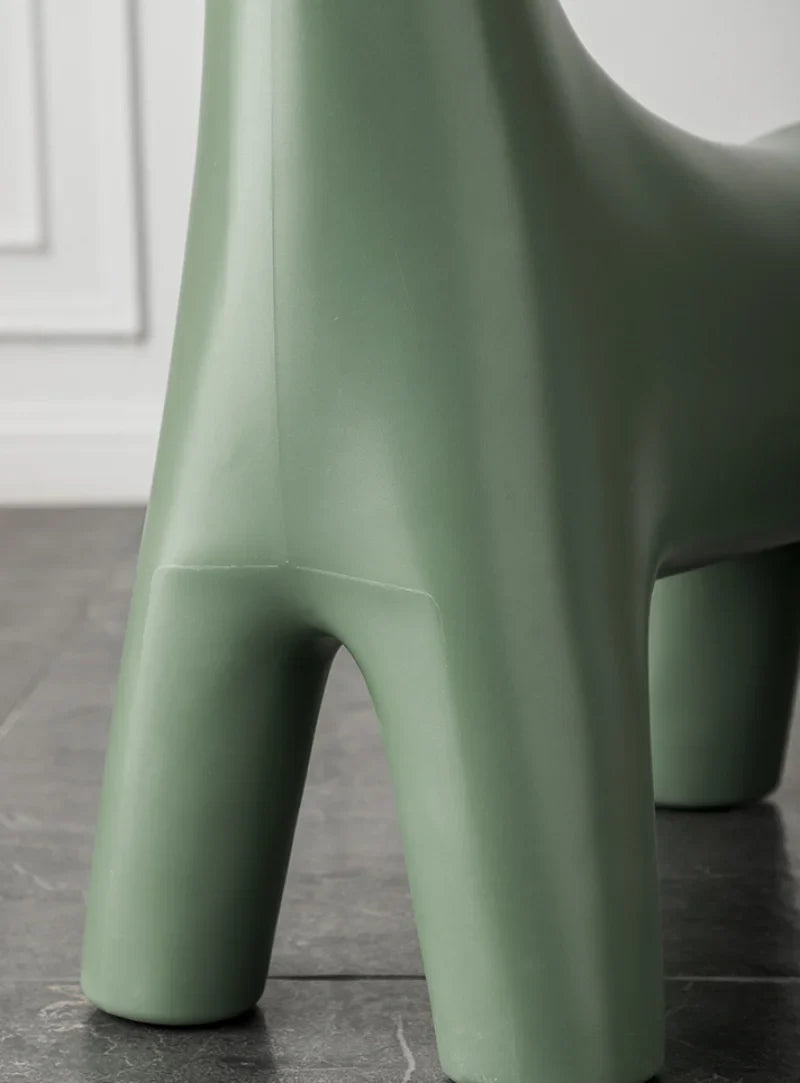 Giraffe Stool Ottoman - Retro Style Fabric Seat