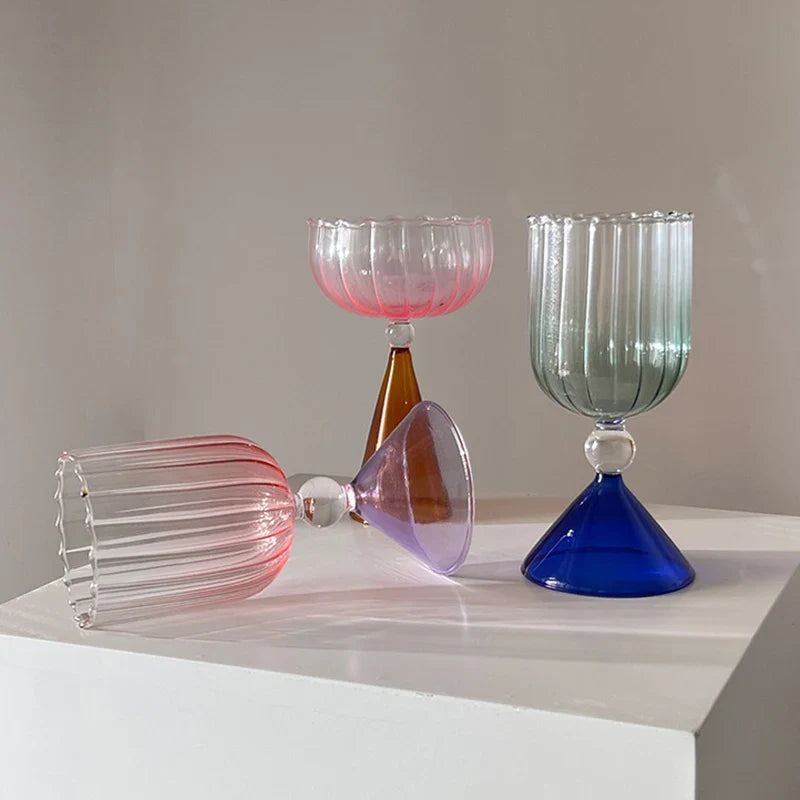 Colorful Cocktail Glass - Cone Shaped Borosilicate Drinkware